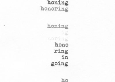 Honoring (poem), 2015 Vinyl wall text, 12 x 36 in.